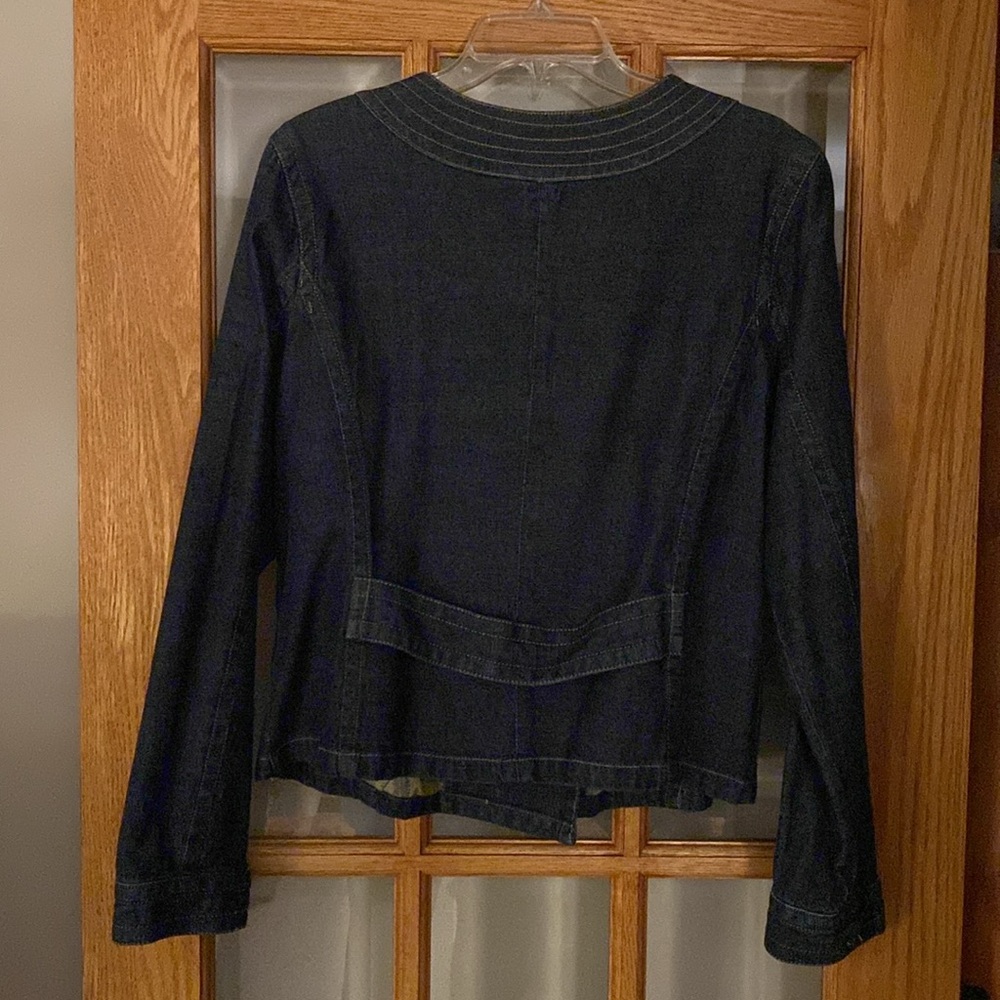 Sonoma XL Double Breasted Denim Jacket Dark Wash Belted Back Womens - Picture 3 of 11